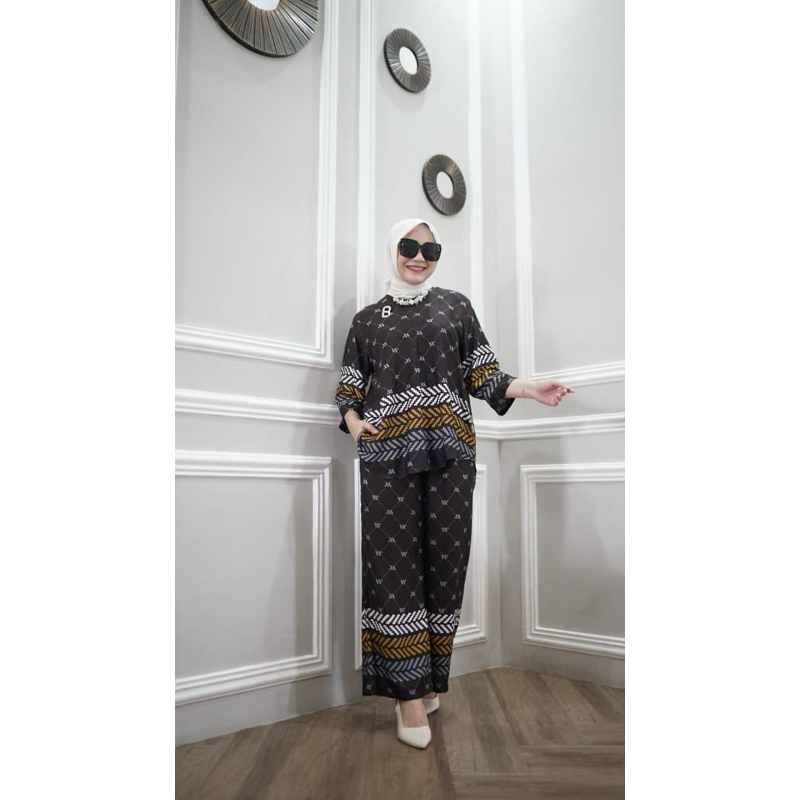 RAR Collection - Daster Alea Celana Motif Etnik Bahan Rayon Outfit Hijab Kekinian Nyaman Dipakai