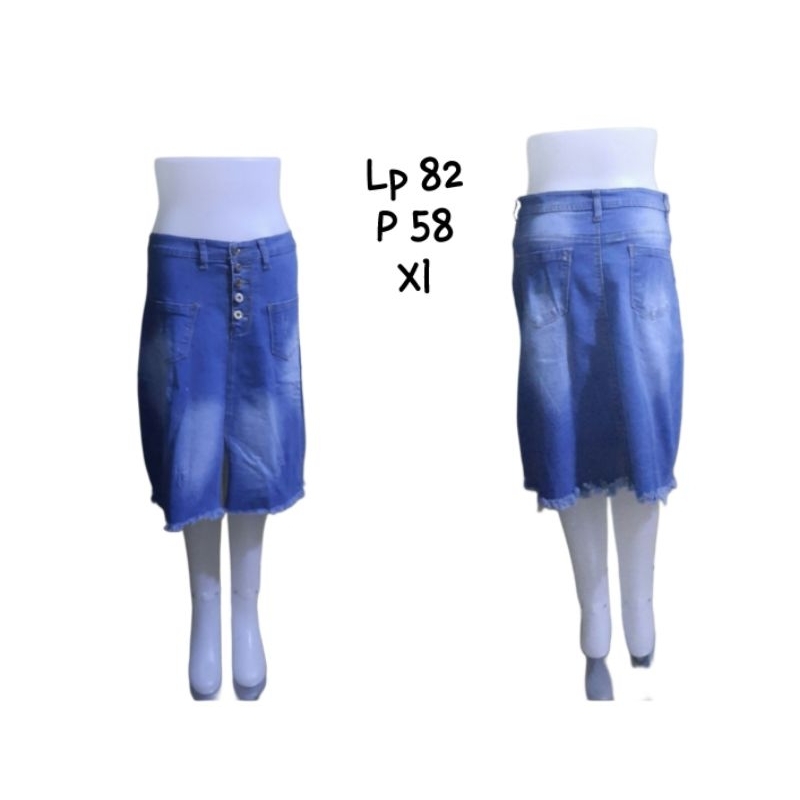 Rok jeans Wanita/Rok jeans rumbai/#Preloved