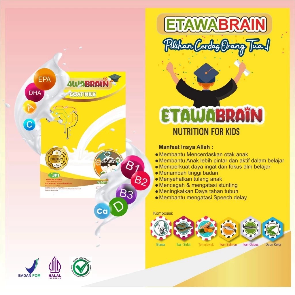 

Saatnya Minum Susu ETAWABRAIN 250gr BPOM / Nutrisi untuk Kecerdasan Otak dan Menambah Tinggi Badan
