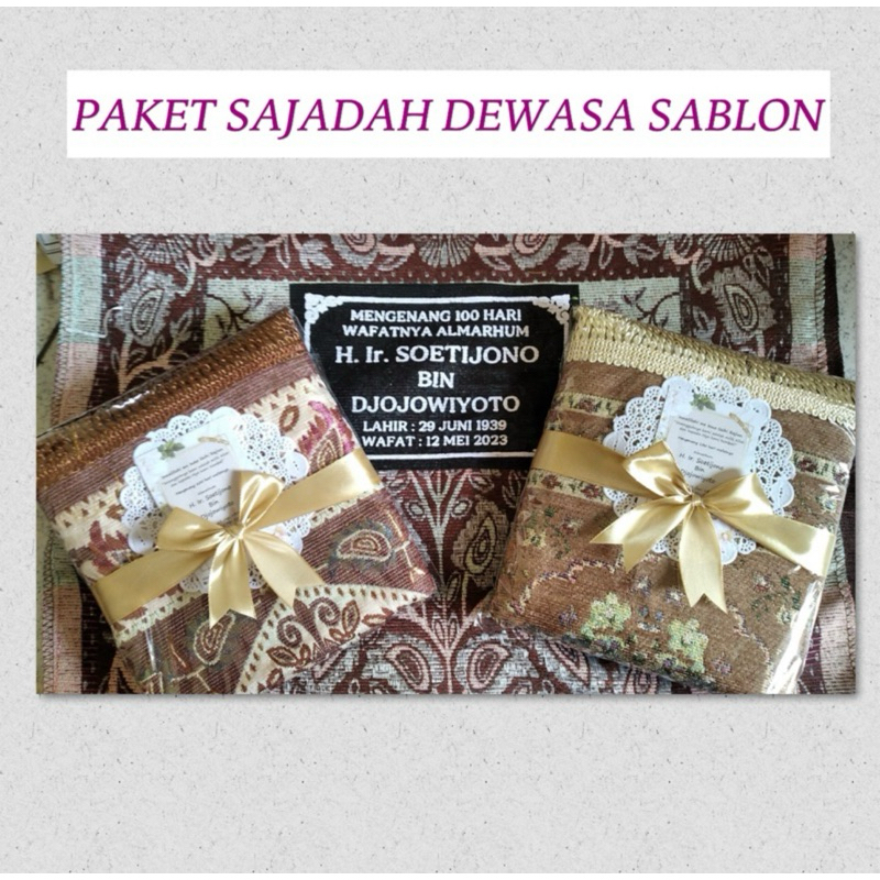 sajadah cenil sedang dewasa sablon nama tahlilan tahlil umroh haul khitan