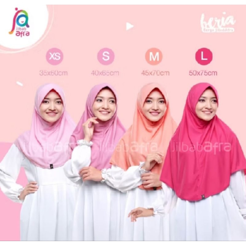 preloved hijab afra warna magenta|size L