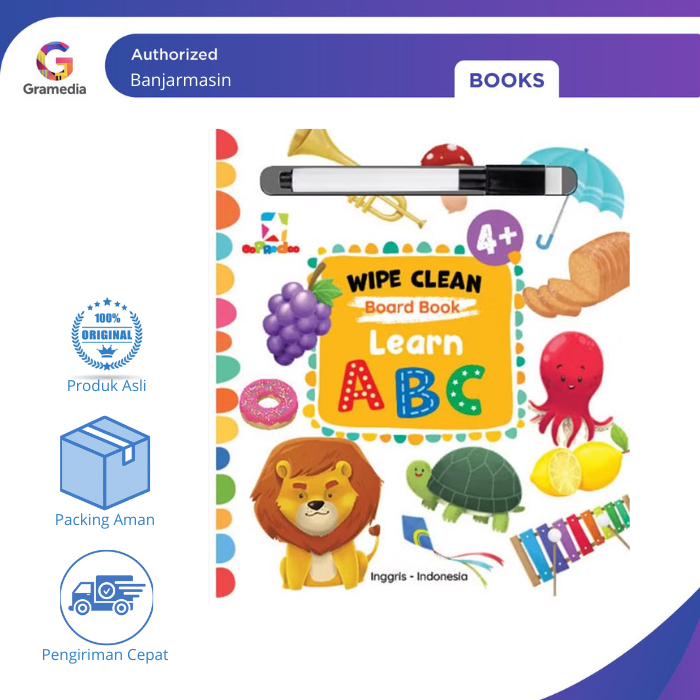 Gramedia Banjarmasin - Opredo Wipe Clean Board Book: Learn ABC