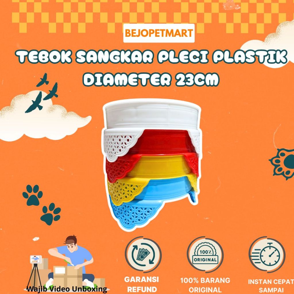Tebok Sangkar Pleci Plastik | Tebok Sangkar Pleci Plastik Diameter 23cm