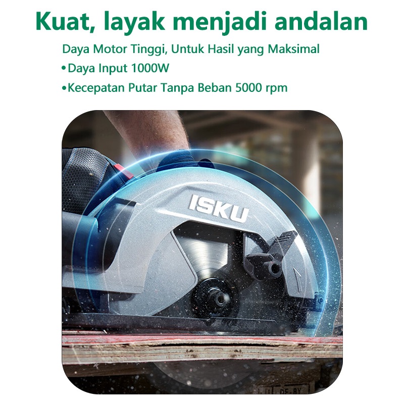 ID ISKU 2 SET PEMOTONG KAYU/MESIN POTONG KAYU CIRCULAR SAW 1000W / MESIN SERUT KAYU 450W