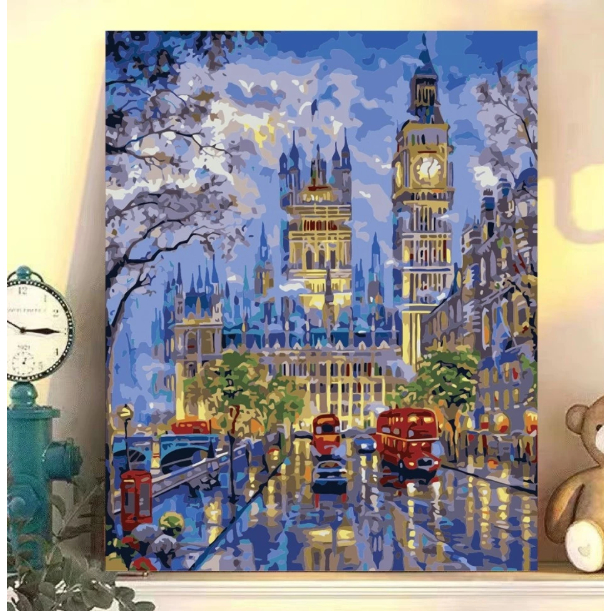 

40x50CM Ada Frame Paint By Number Nature Series DIY Digital Painting Canvas Aesthetic Kanvas Lukis