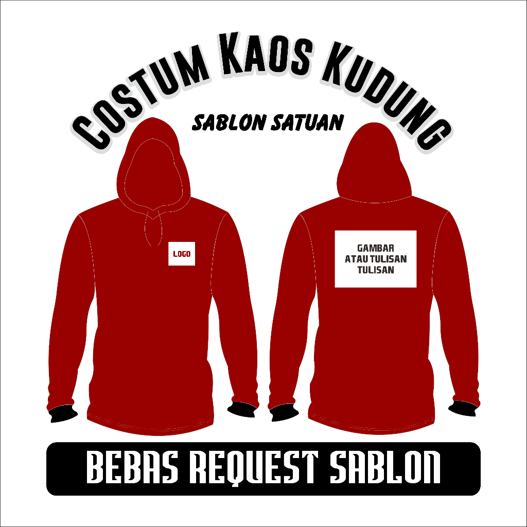 BISA COD Custom Sablon Kaos dan Topi Satuan Bebas Desain Full Warna kaos basahan kerja lengan panjan