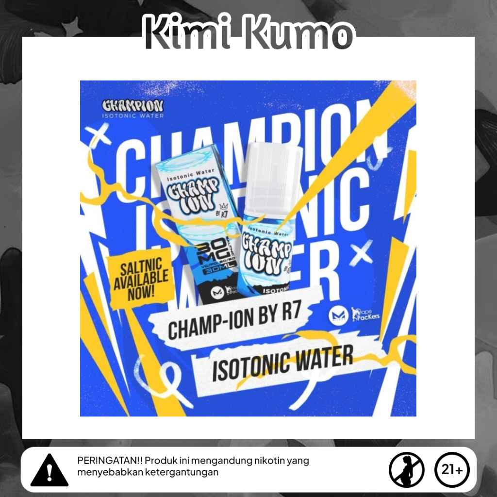 LIQUID CHAMPION ISOTONIC 30ML 30MG SALTNIC BY R7 X MILDOS AUTHENTIC