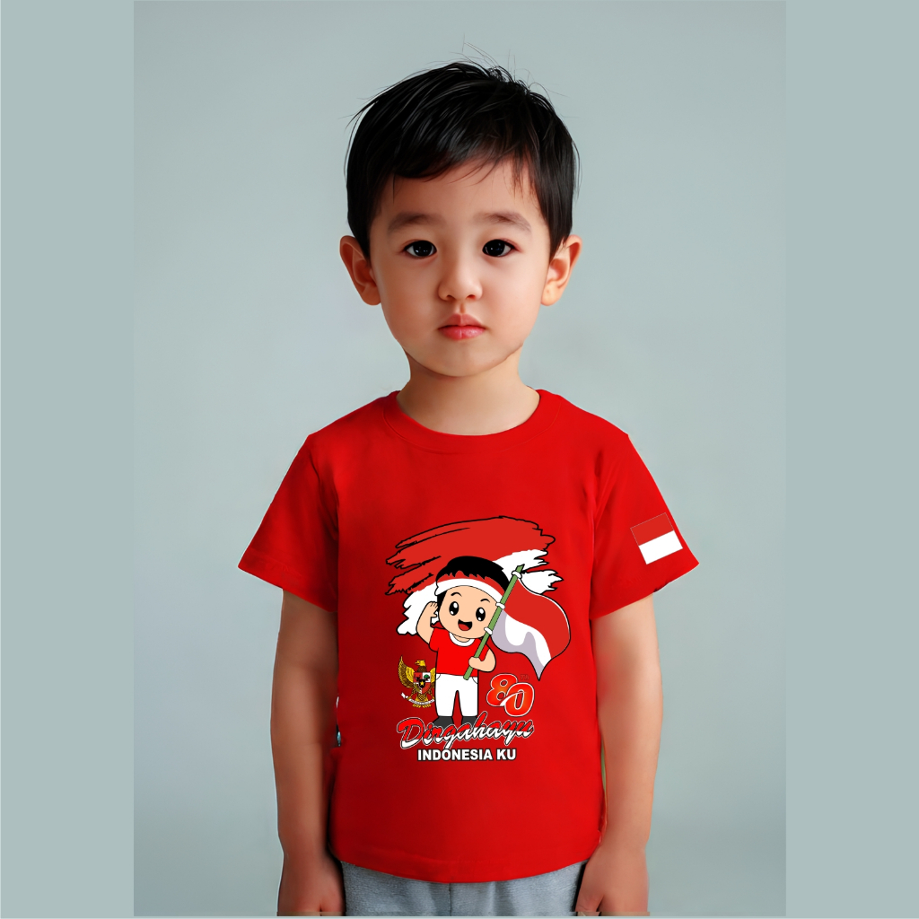 Kaos Anak 17 Agustusan Kaus Merah Putih Anak Agustusan Kaos Agustusan Hut Ri 80 Ksos Anak 17An 80Th 