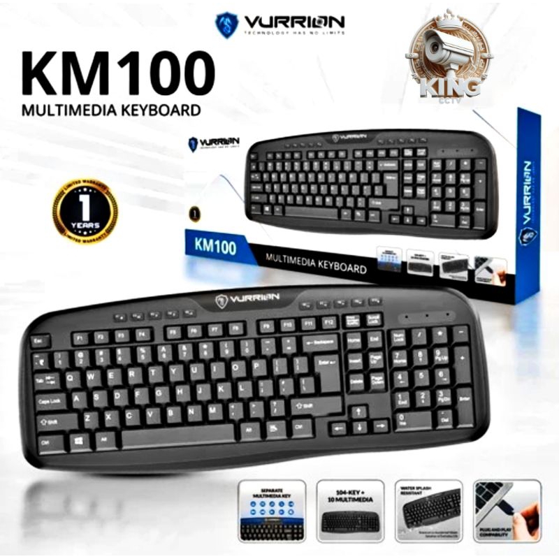 Keyboard Multimedia Vurrion KM100/Keyboard PC murah/Keyboard standar