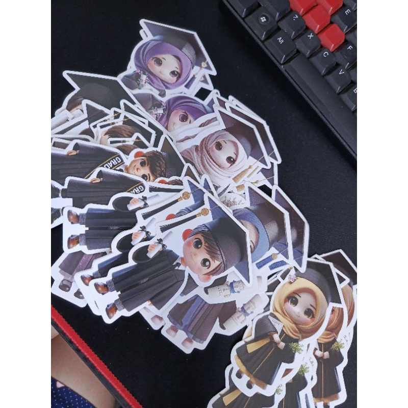 10 CM Topper Wisuda Pelengkap Buket Dekorasi DIY Bunga Flower Imut Lucu Cowok Cewek Wisuda