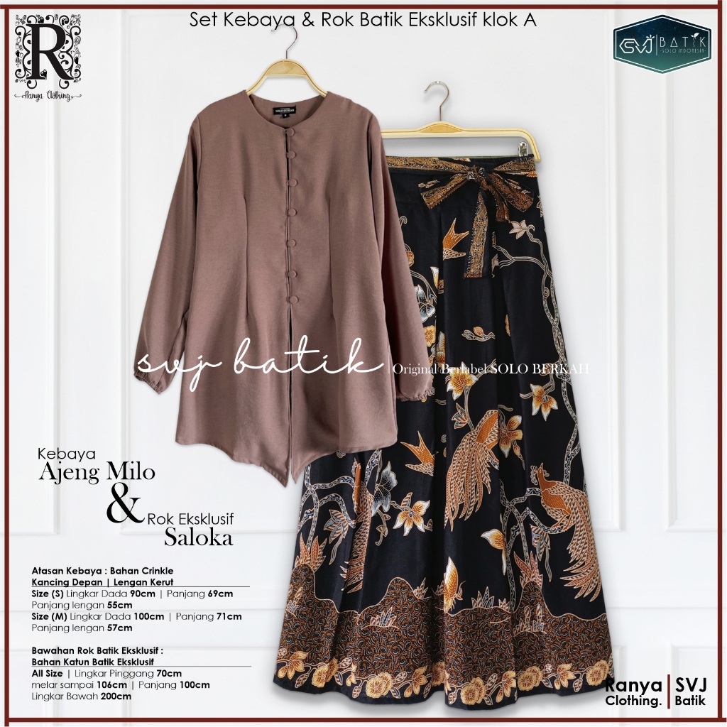Setelan Kebaya Polos Nude Milo Dan Rok Batik Klok A Katalog 2