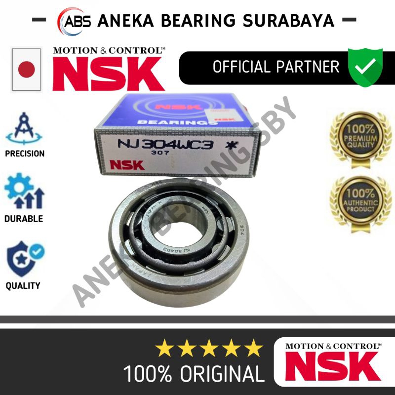 BEARING COMBINE NJ304W NSK NJ 304 LAHER SPARE PART MESIN PADI 20X52X15