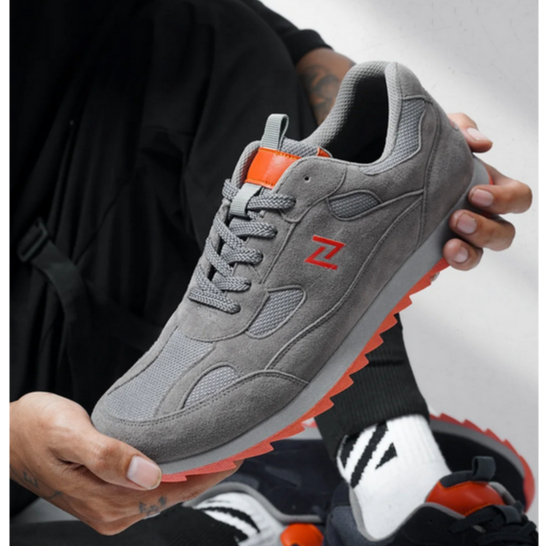 NAZREAL BALMAIN GREY - Sepatu Sneakers Casual Pria Sporty Running Original