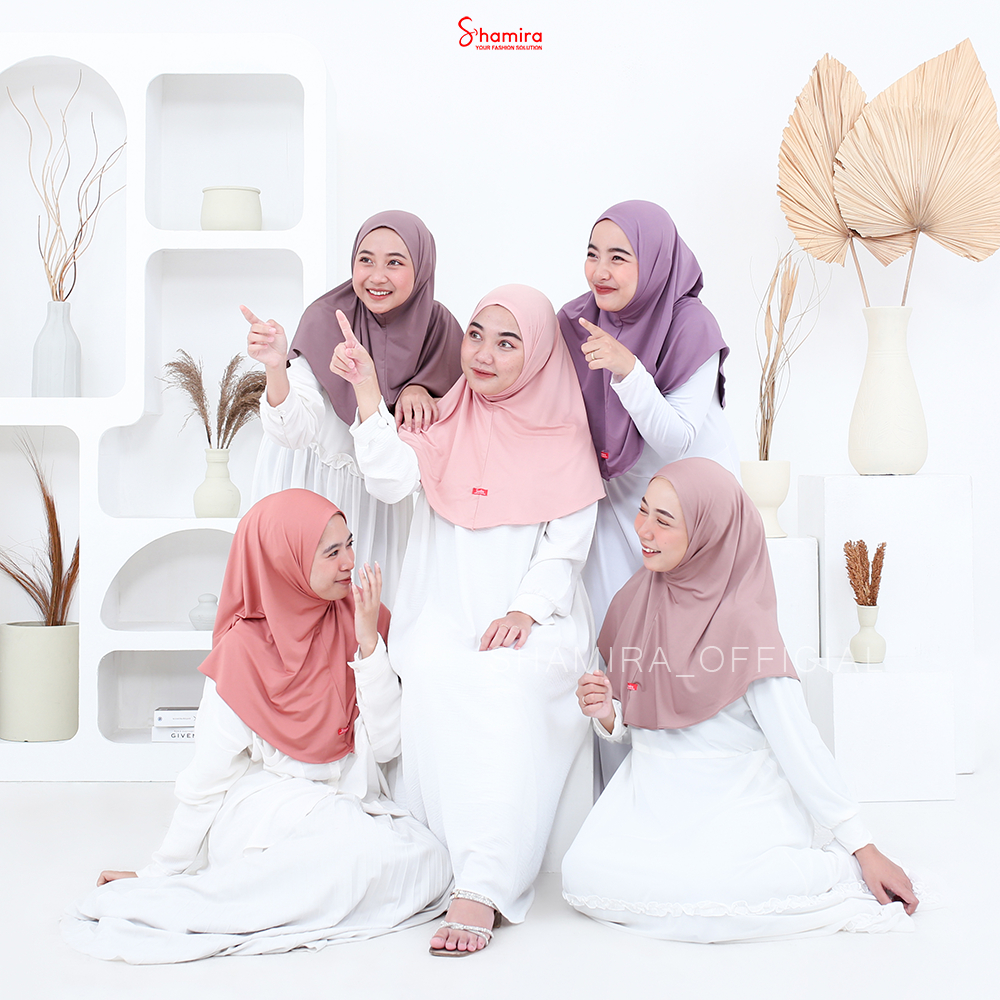 Shamira - Syakira Hijab Instan Malay Jilbab Bergo Non Pet Kerudung Bergo Jersey Daily