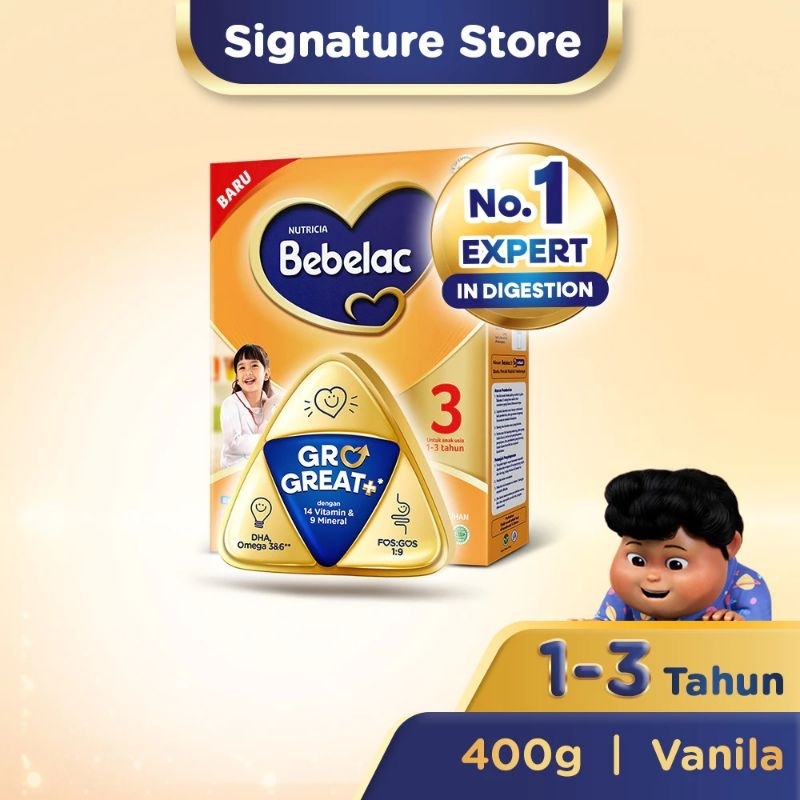 Bebelac 3 Gro Great+ Susu Pertumbuhan Bubuk 1-3 Tahun
