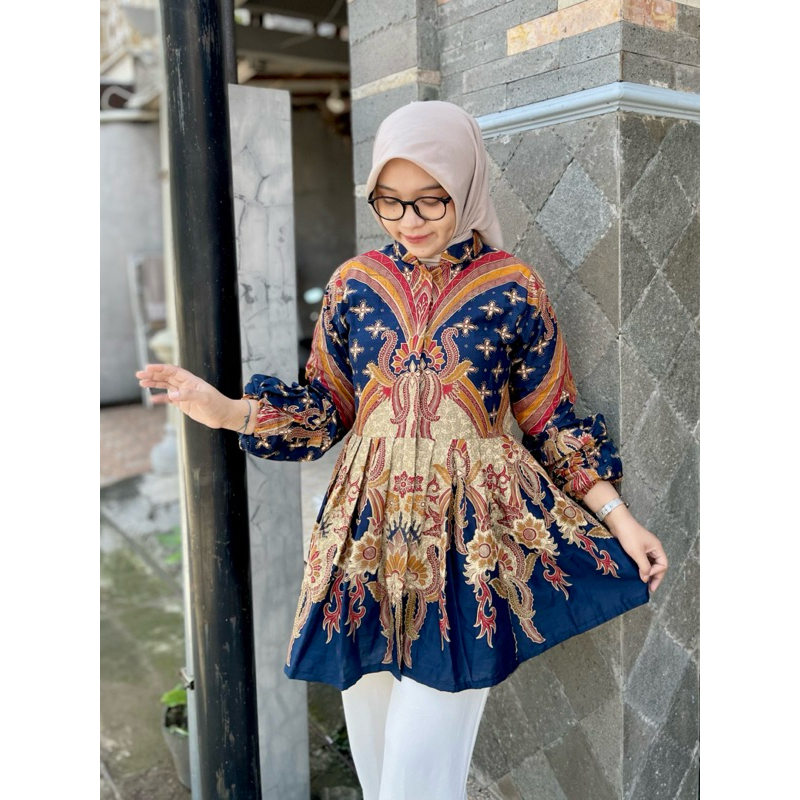 Blouse Batik DILAN Atasan Wanita Fashion Cantik Outfit Kantor