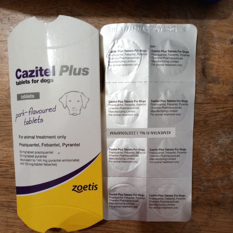 Cazitel Plus tablets for dogs (Obat Cacing Anjing)