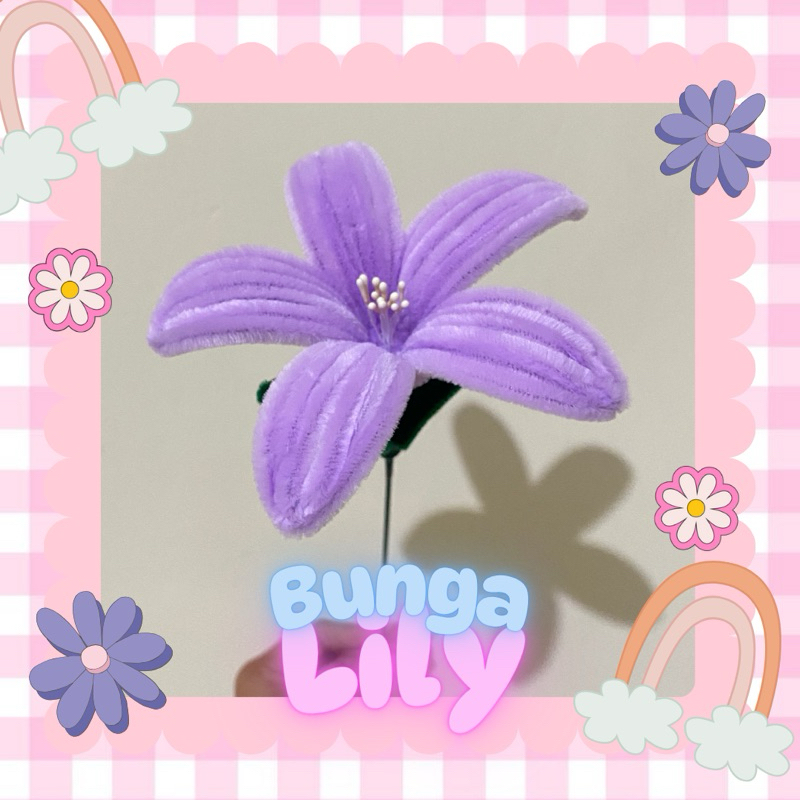 [[ BUNGA LILY ]] Bunga Kawat Bulu Satuan / Bunga Kawat Bulu 1 Tangkai / Bunga Kawat Bulu Pertangkai 