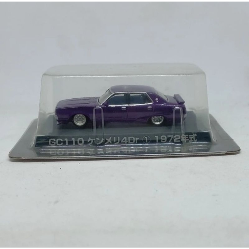 aoshima 1/64 nissan skyline kenmeri kenmery 4dr 1972 purple loose diecast (t)