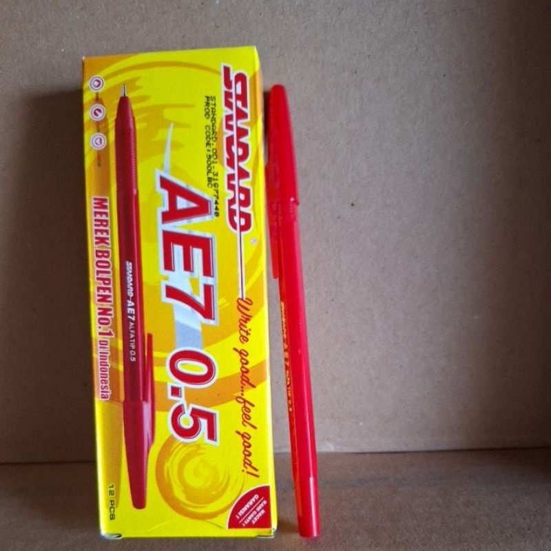 

(pcs) pen standard AE-7 0.5 MERAH