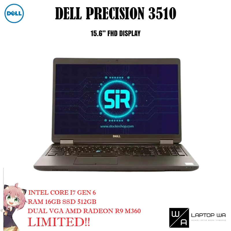 DELL Precision 3510 I7 Gen 6 Ram 16GB SSD 512GB AMD Radeon R9 M360 Workstation