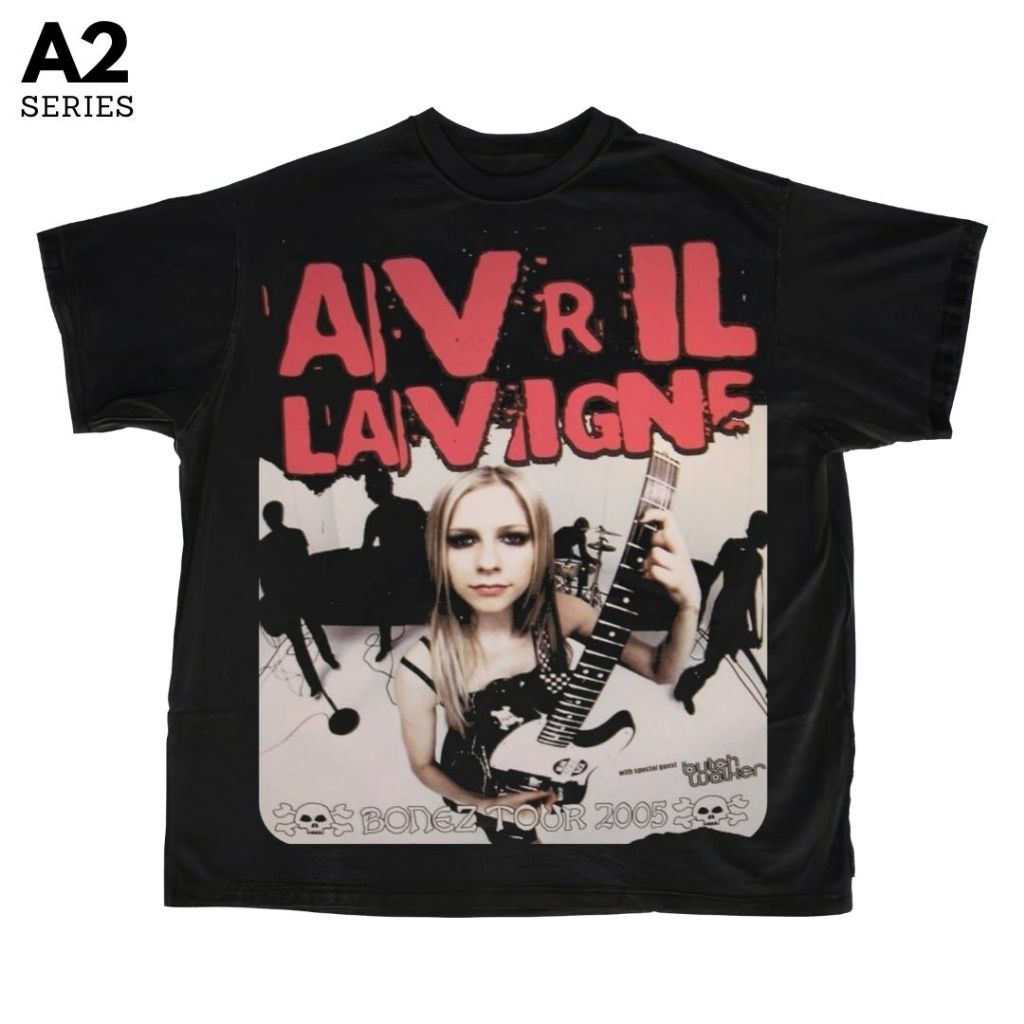 Psycho Crucify "Avril Lavigne" A2 Series Black Oversized T-Shirt | COD | Atasan | Vintage