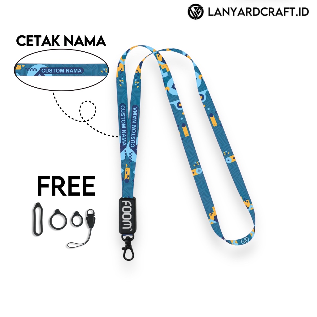 Lanyard Custom Nama Aesthetic Series V3 1cm Various Type Gantungan Tali Lanyard Universal