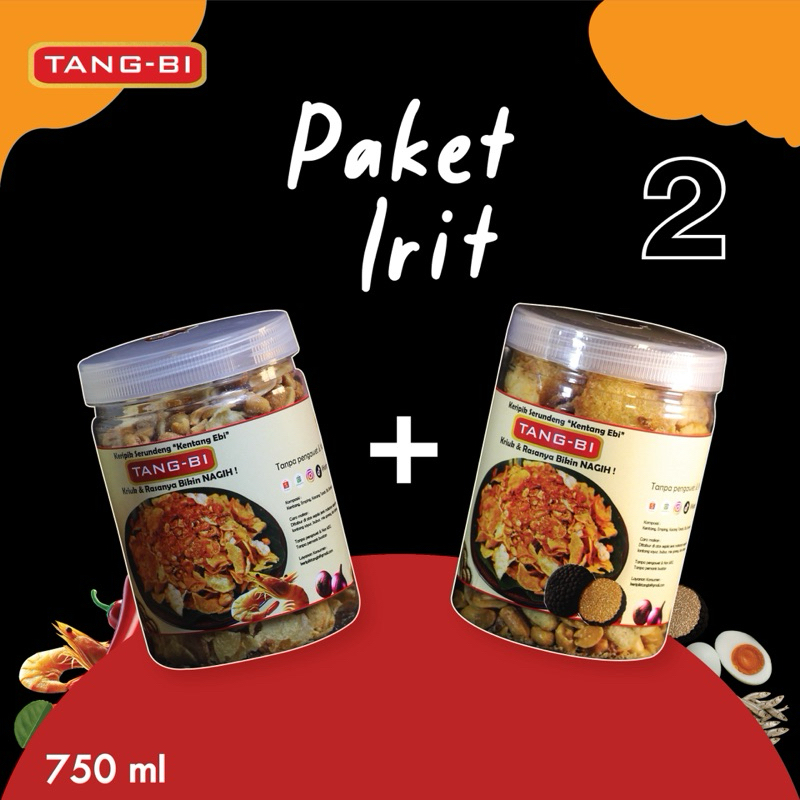 

Paket IRIT isi 2 toples (750 ml) - Keripik Kentang Emping Tangbi Jajanan Cemilan Nusantara