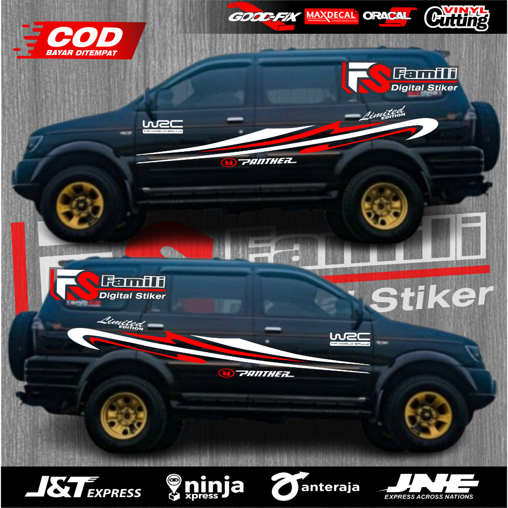 Stiker mobil panther stiker list body samping mobil isuzu panther stiker mobil panther terbaru
