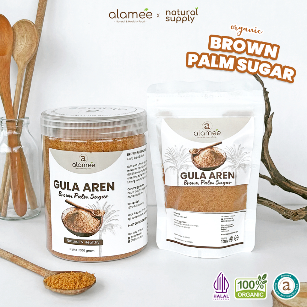 

ALAMEE Gula Aren Bubuk Organik Asli Powder Palm Sugar Premium Semut Natural Organic Organik 500 Gram