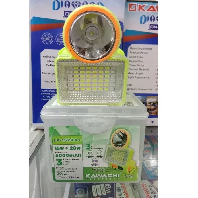 Senter Kepala Kawachi Dengan 3 Mode Pencahayaan LY-1520 A+ ( 15W +20W