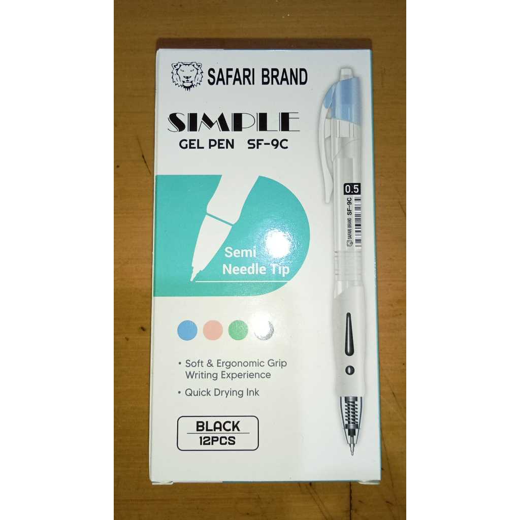 

Safari Brand Simple Gel Pen SF-9C Black 12PCs