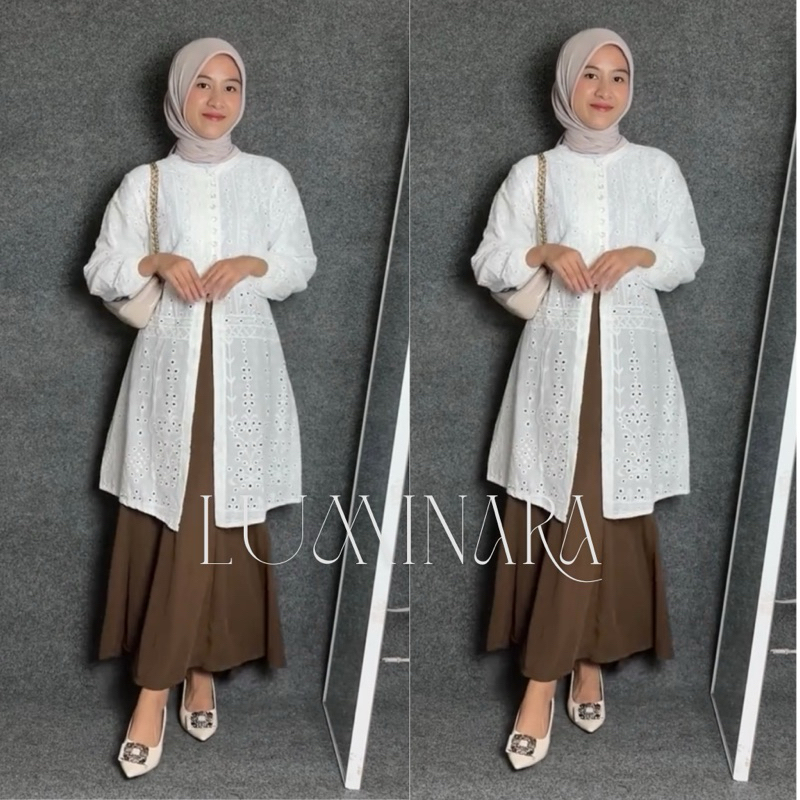 Atasan Tunik Catton Bordir / Tunik Katbol Kondangan / Tunik Lebaran / Tunik Katun Bordir Terbaru