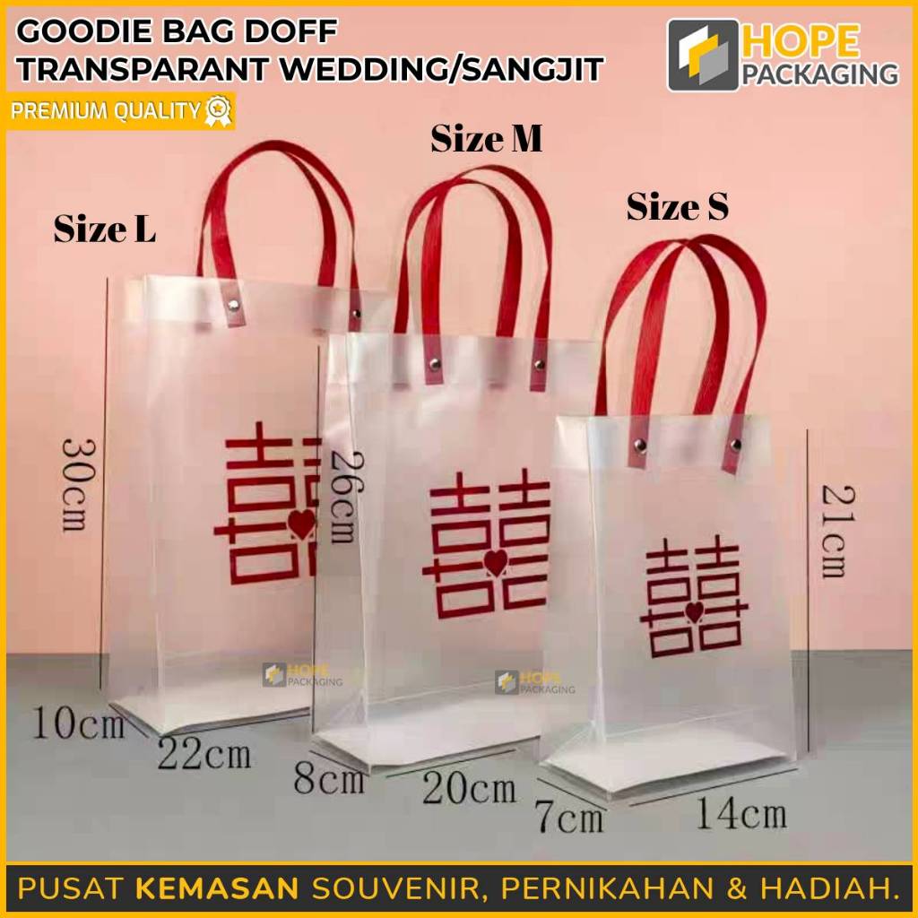 

Goodie Bag Doff Premium / Tas Wedding Sangjit / Tas Goodie Bag Transaparan / Tas Souvenir Pernikahan / Tas Transparan Sangjit