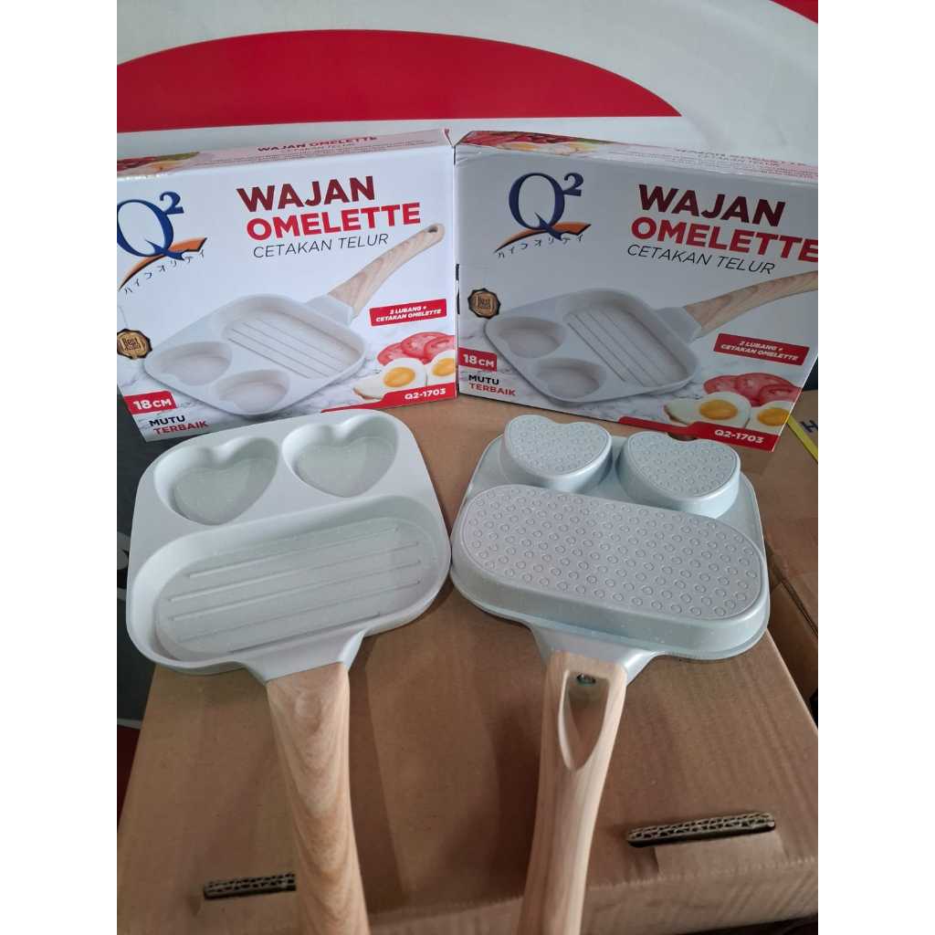 Wajan Omelette Cetakan Telur Sekat 3 1703 | Teflon Anti Lengket Size 18CM