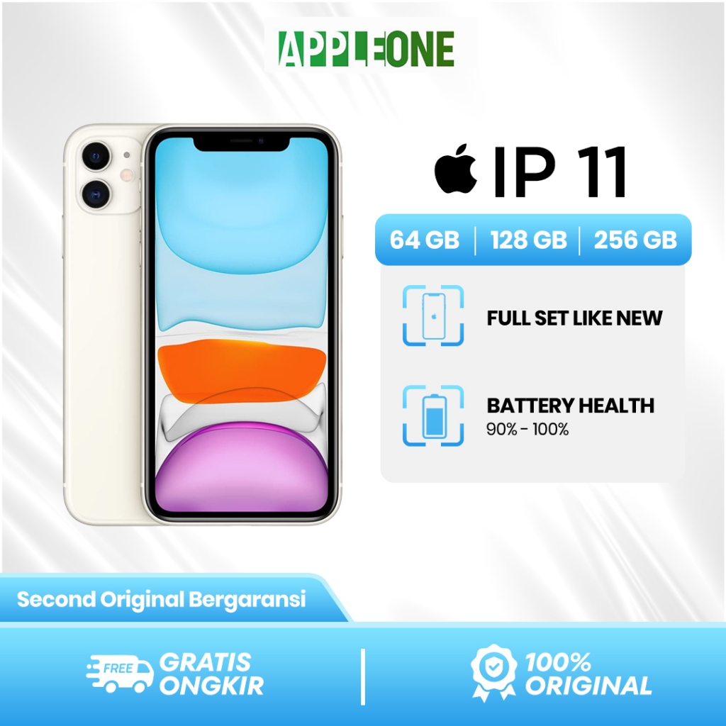 hp iphone 11 64gb seken luar fullset bergaransi warna hitam