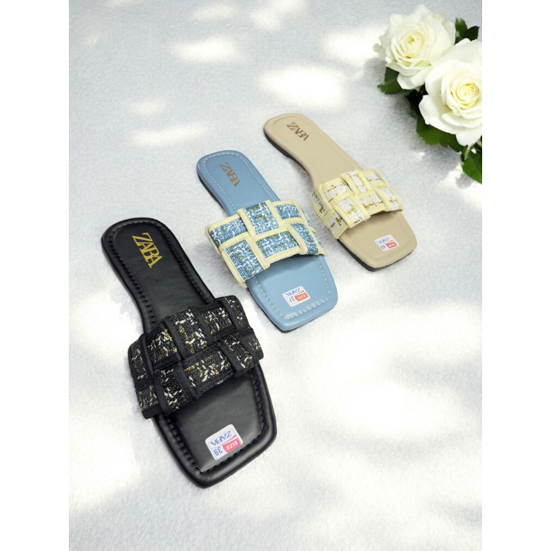 ZARA - Sepatu Sandal Teplek Wanita Viona Chain Flat Sendal