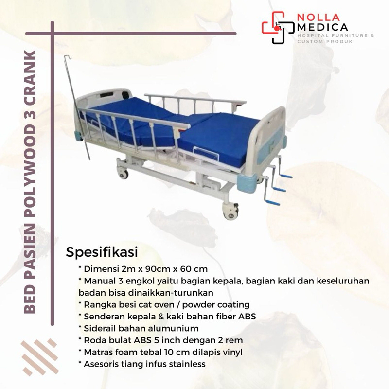 Bed Pasien ABS 3 Engkol | Bed Pasien ABS 3 crank | Bed Pasien ABS 3 crank Bergaransi 1 tahun