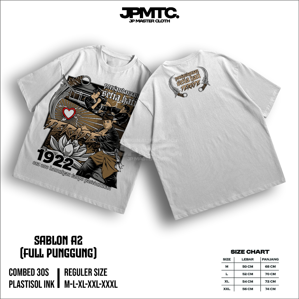 Kaos PSHT Sablon A2 (Full Punggung) Material Combed 30s