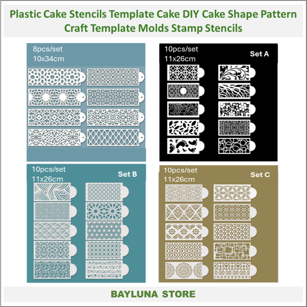 

BYL 8pcs or 10pcs/pack Decorative Pattern Stencils Pretty Hollow Spray Painting Templates Durable Washable DIY Window Wall Decor Drawing Tool