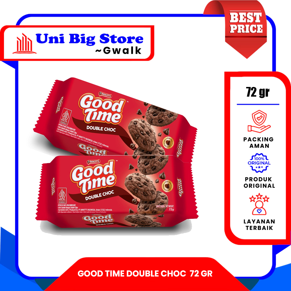

GOOD TIME DOUBLE CHOC CHOCOCHIPS COOKIES - 72 gr