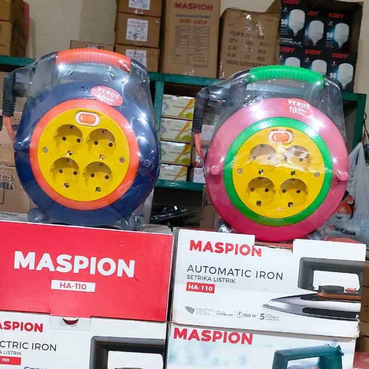 KABEL ROLL KABEL ROL STOP KONTAK LUBANG 4 SAKLAR 10 METER VENUS