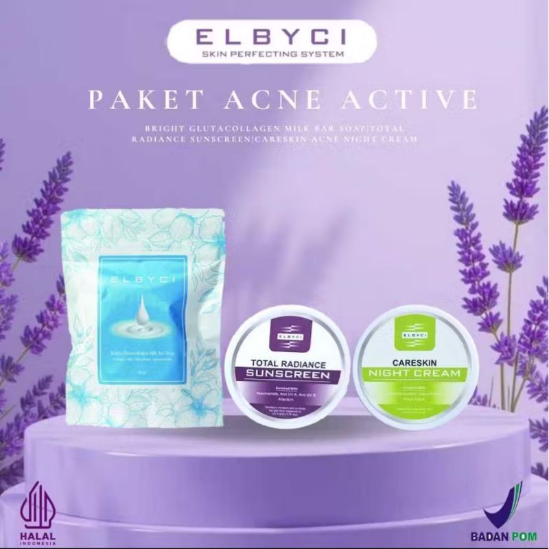 [TERLARIS] ELBYCI SKINCARE - PAKET ACNE ACTIVE ( untuk kulit berjerawat ringan, sedang, maupun parah