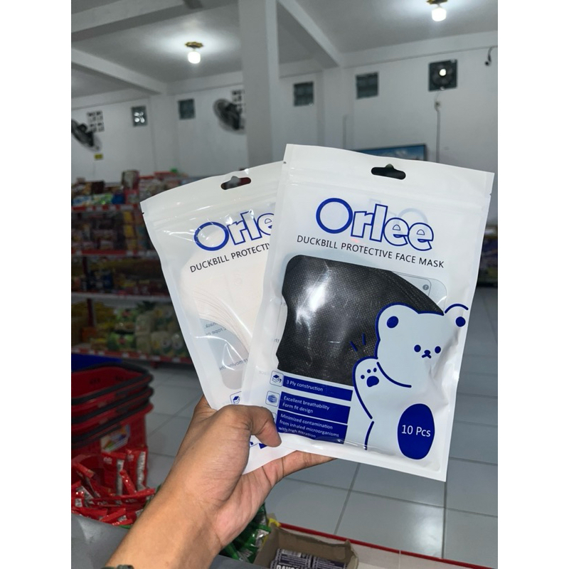Masker Orlee duckbill 10 pcs // putih, hitam & abu