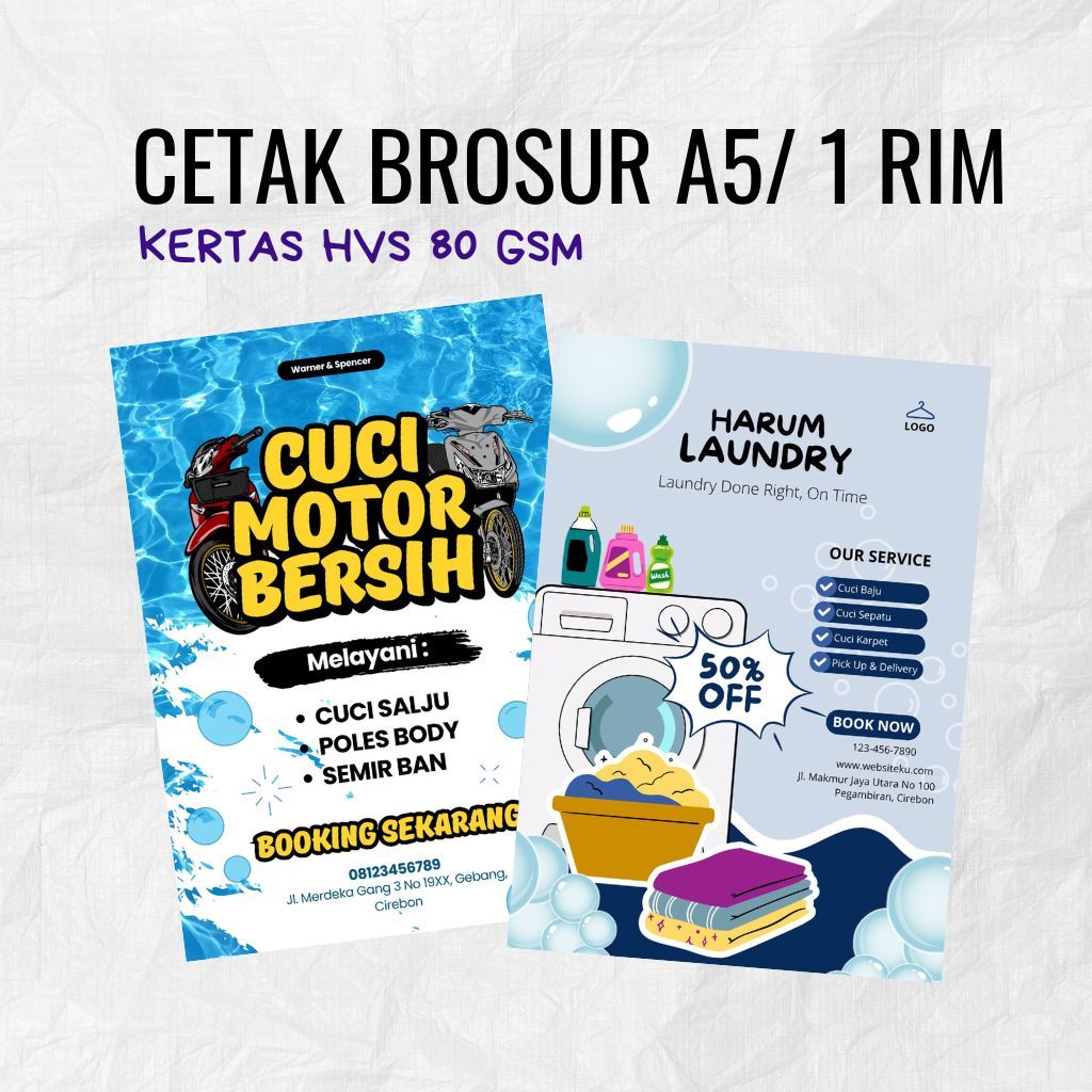 

Cetak Brosur A5/1 RIM kertas HVS 80 gsm 1 sisi
