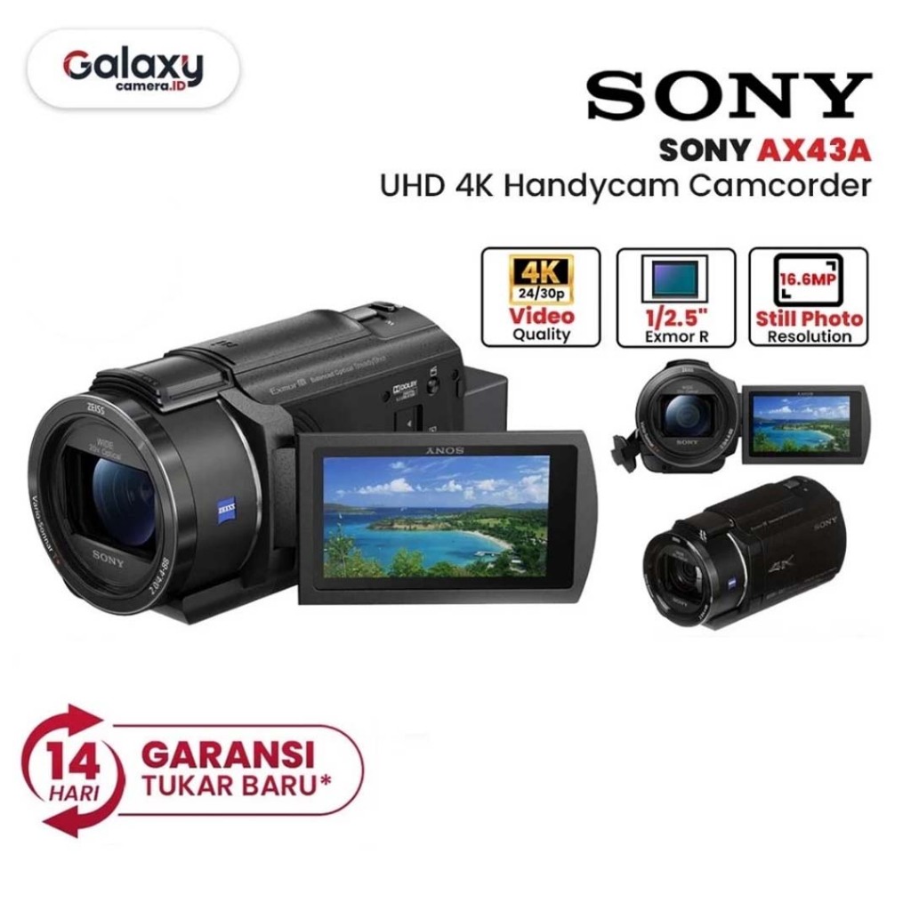 Sony AX43 Sony FDR-AX43 UHD 4K Handycam Camcorder Sony AX 43 Resmi