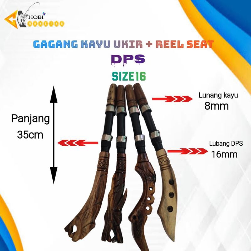 reel seat DPS size 16/ gagang kayu ukir/ custom joran