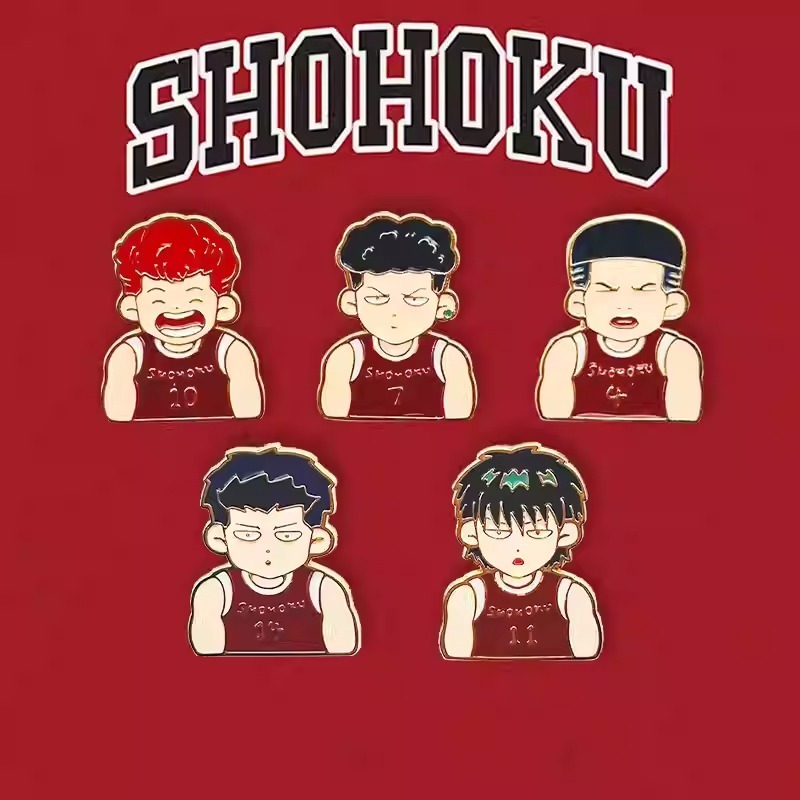 Pin Bross Shohoku Team Basket Ball Enamel Pin Badge Anime Manga Aksesoris Wibu Otaku