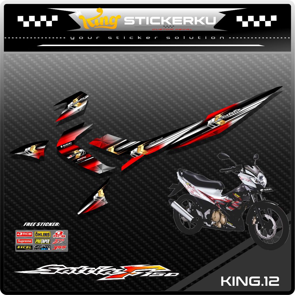 Striping Suzuki Satria FU Barong Motif Satria F1 - Stiker Striping Motor Satria Fu 2006-2012. KS.012