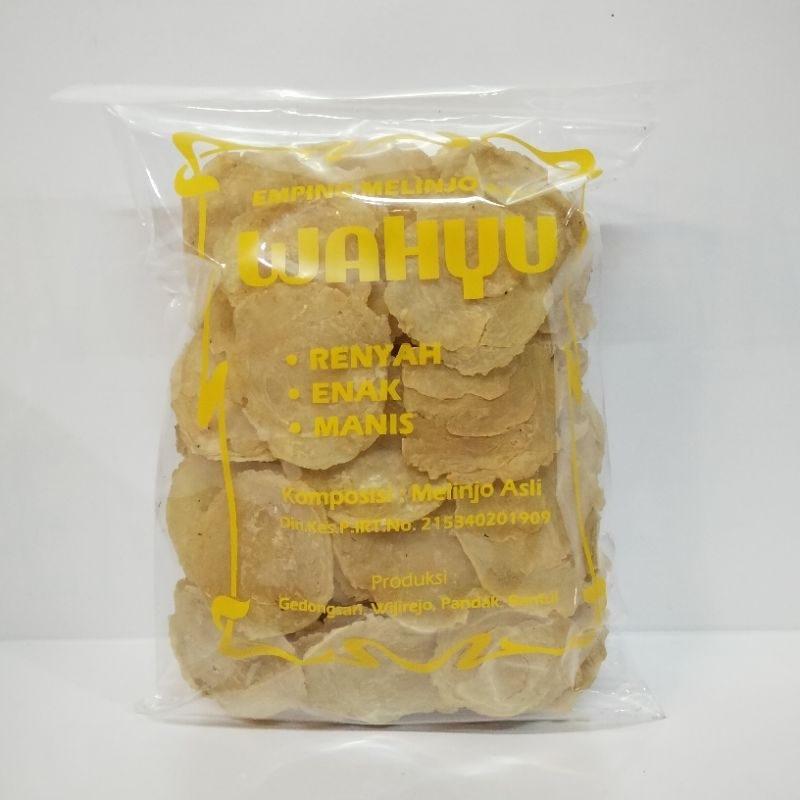 

400gram emping melinjo asli Wahyu rasa gurih, manis, dan pedas manis